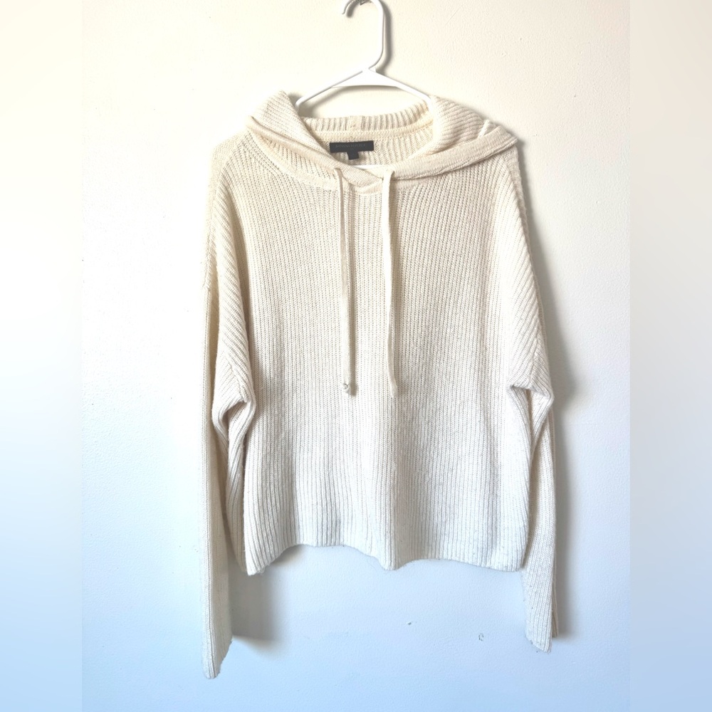 Banana Republic Cream Knit Hooded Sweater